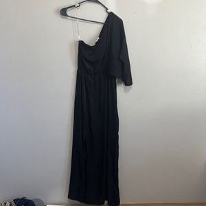 Black one shoulder maxi dress